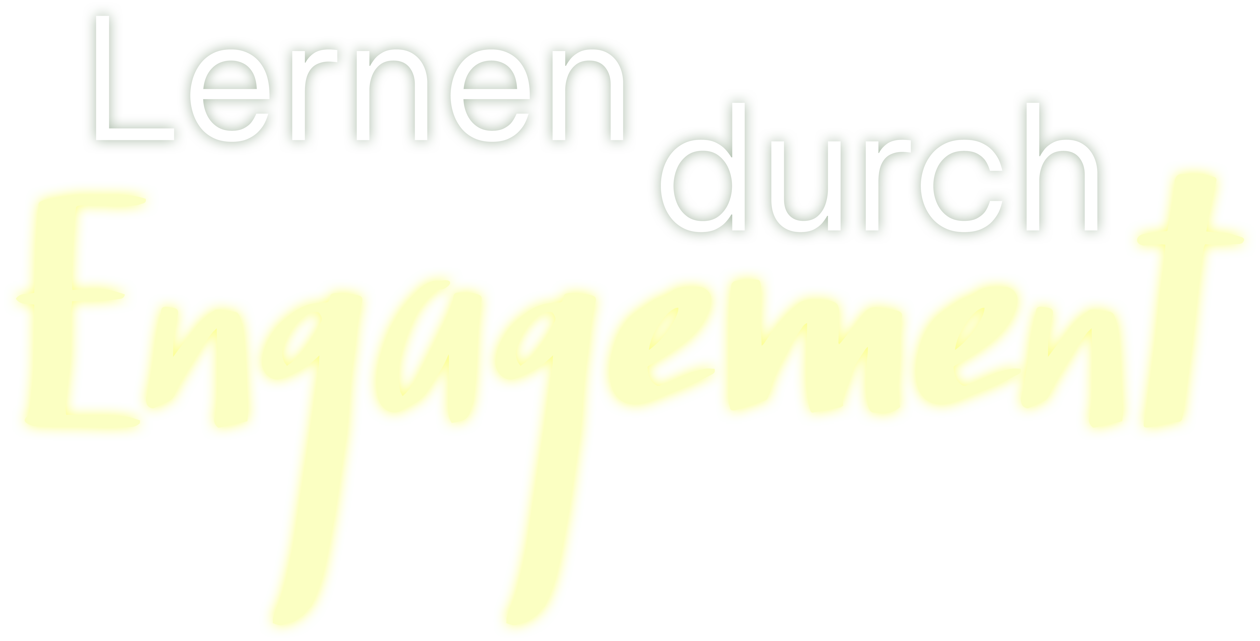 Leuchtende Wortmarke von Lernen durch Engagement