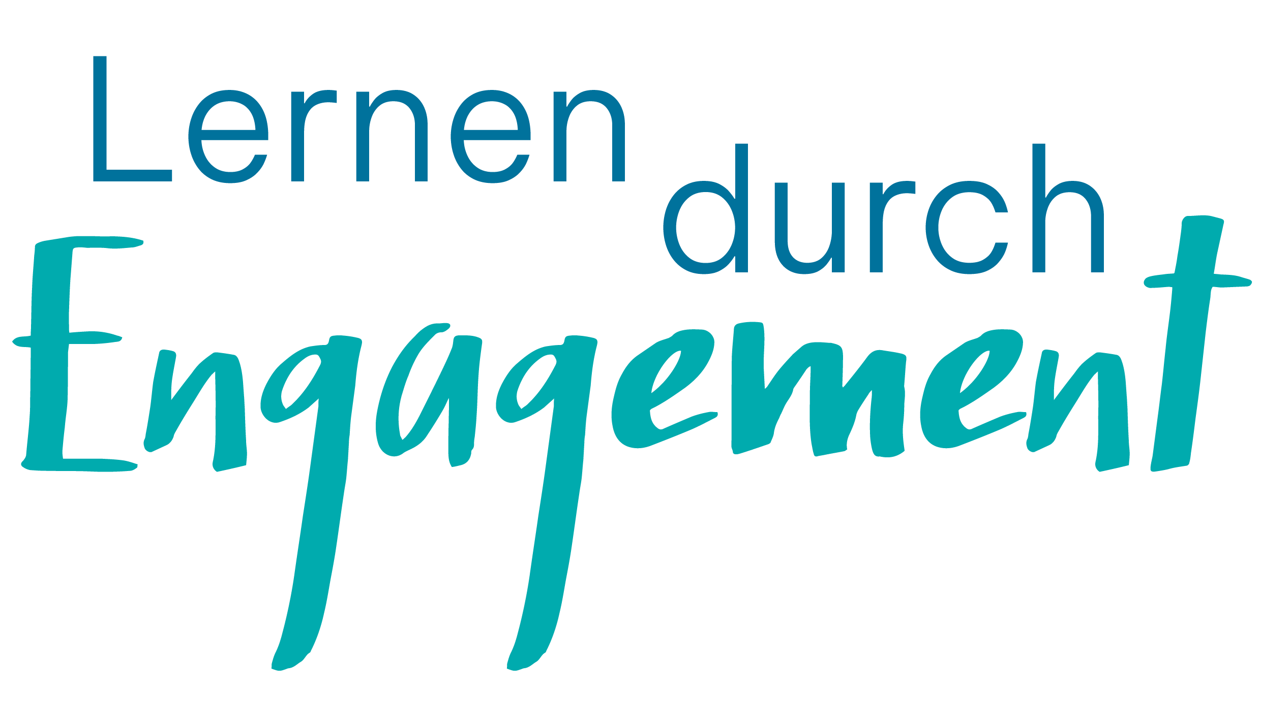 Leuchtende Wortmarke Lernen durch Engagement